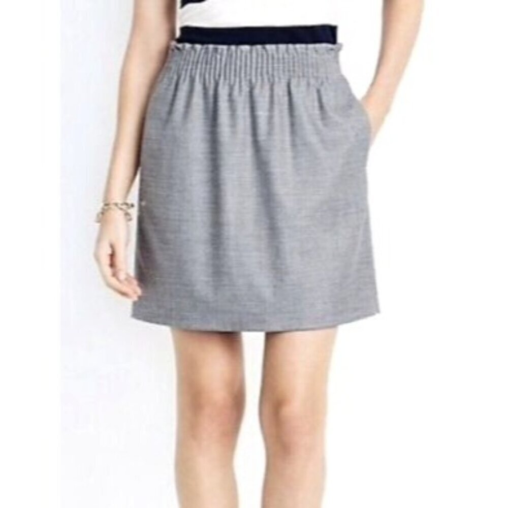 J Crew Mercantile Skirt Women 4 Gray Paper Bag Waist‎ Mini Preppy Career